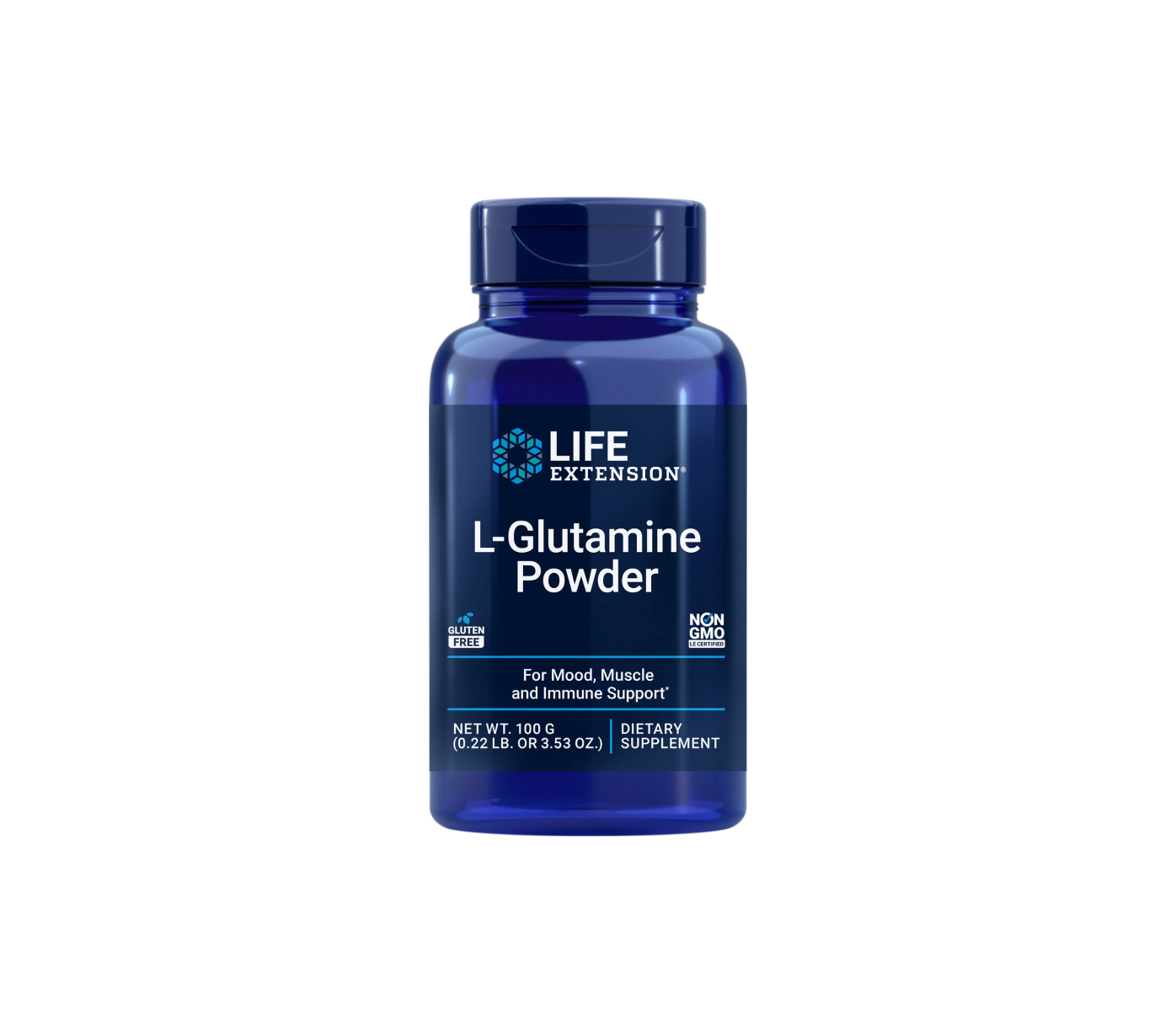 Life Extension L-Glutamine Powder, 100g, glutenfree, aminoacids, supports mood, muscle & immune health
